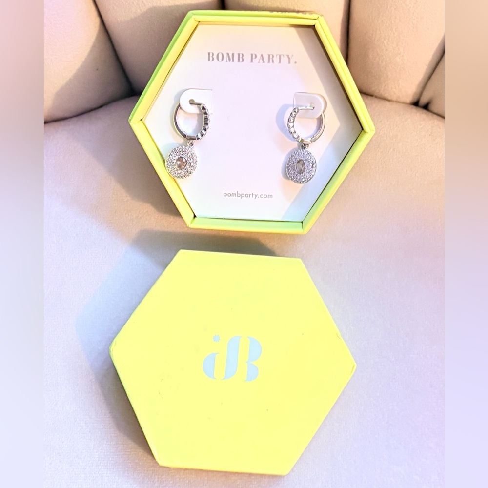 Bomb Party Silver Sparkle Earrings